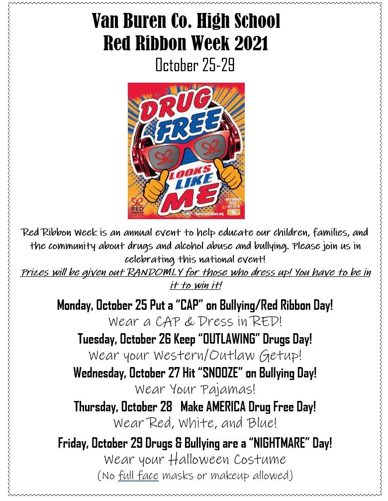 Red Ribbon Week Days-VBHS