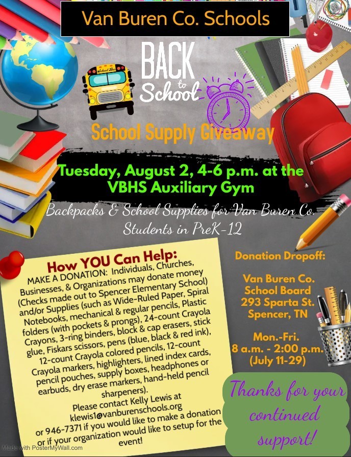 School Supply Giveaway Donation Request