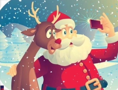 Santa and Rudolph selfie